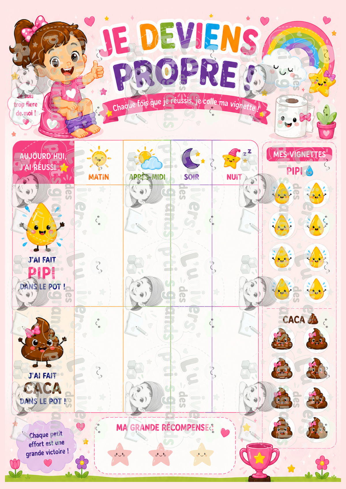 🚽 Je deviens propre ! – Tableau éducatif