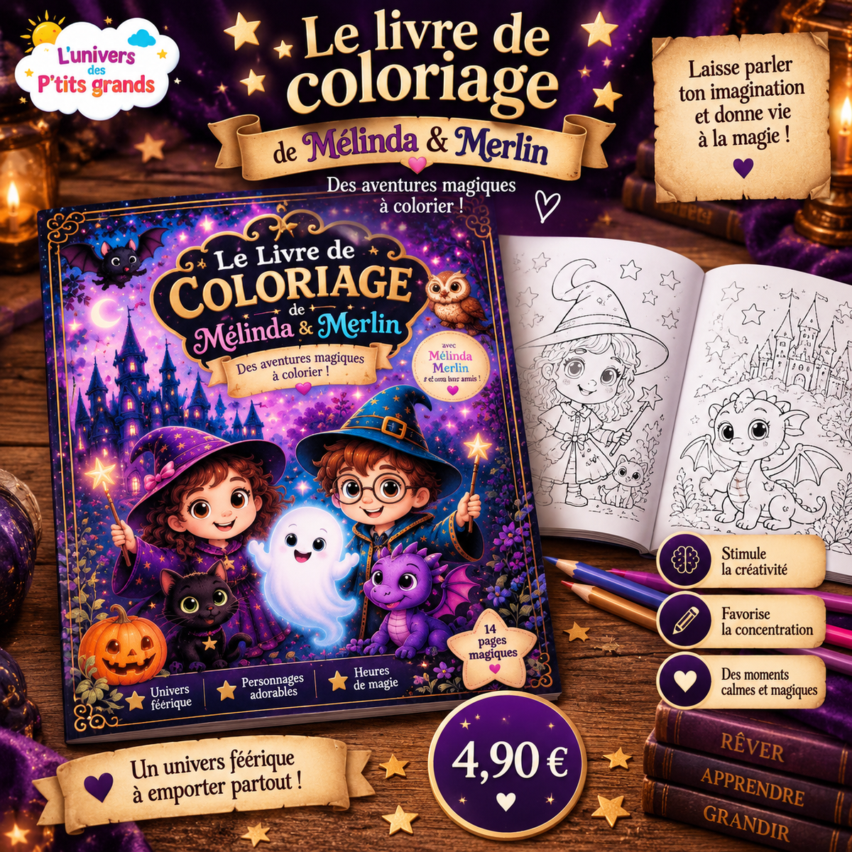🎨 Le Livre de Coloriage de Mélinda & Merlin
