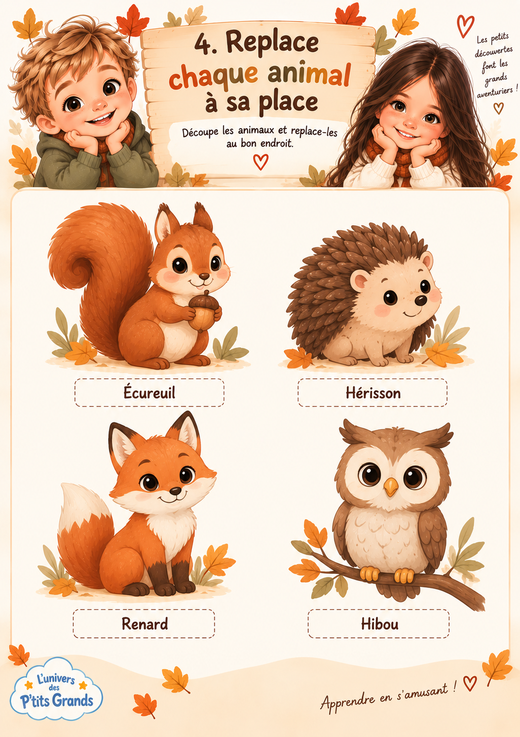 Livret d'activités automne 3-5 ans – 20 jeux éducatifs maternelle ( prêt à jouer)