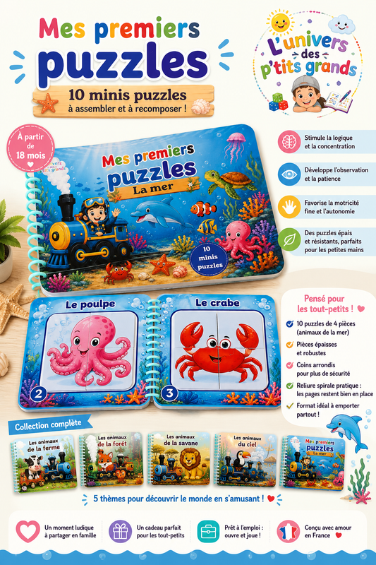 🧩 Mes Premiers Puzzles 🦁🐠🦉🐄🦜