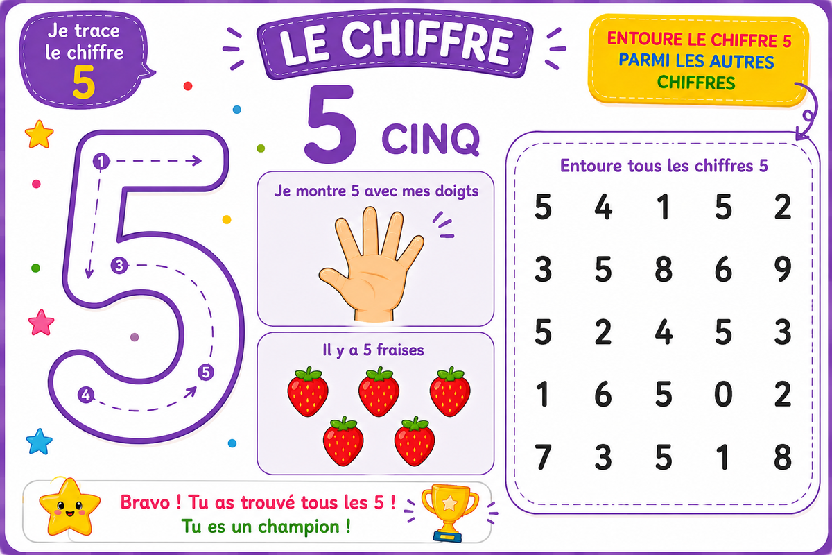 🔢 LA FARANDOLE DES CHIFFRES – PDF IMPRIMABLE