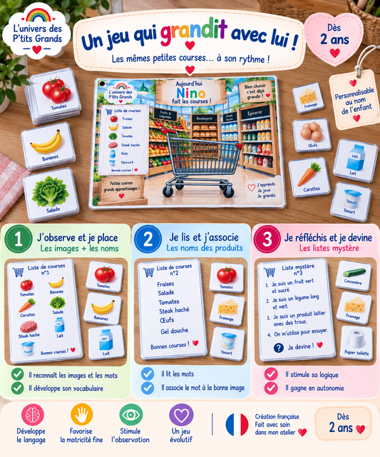 🛒 Mes petites courses – Jeu éducatif évolutif | Prêt à jouer
