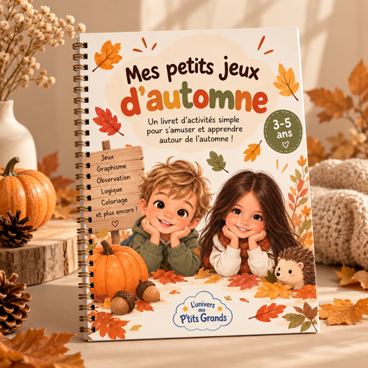 Livret d'activités automne 3-5 ans – 20 jeux éducatifs maternelle ( prêt à jouer)