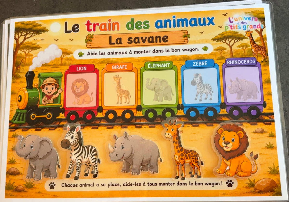 🚂🐾 Le Train des Animaux – 5 fiches A4