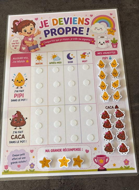 🚽 Je deviens propre ! – Tableau éducatif