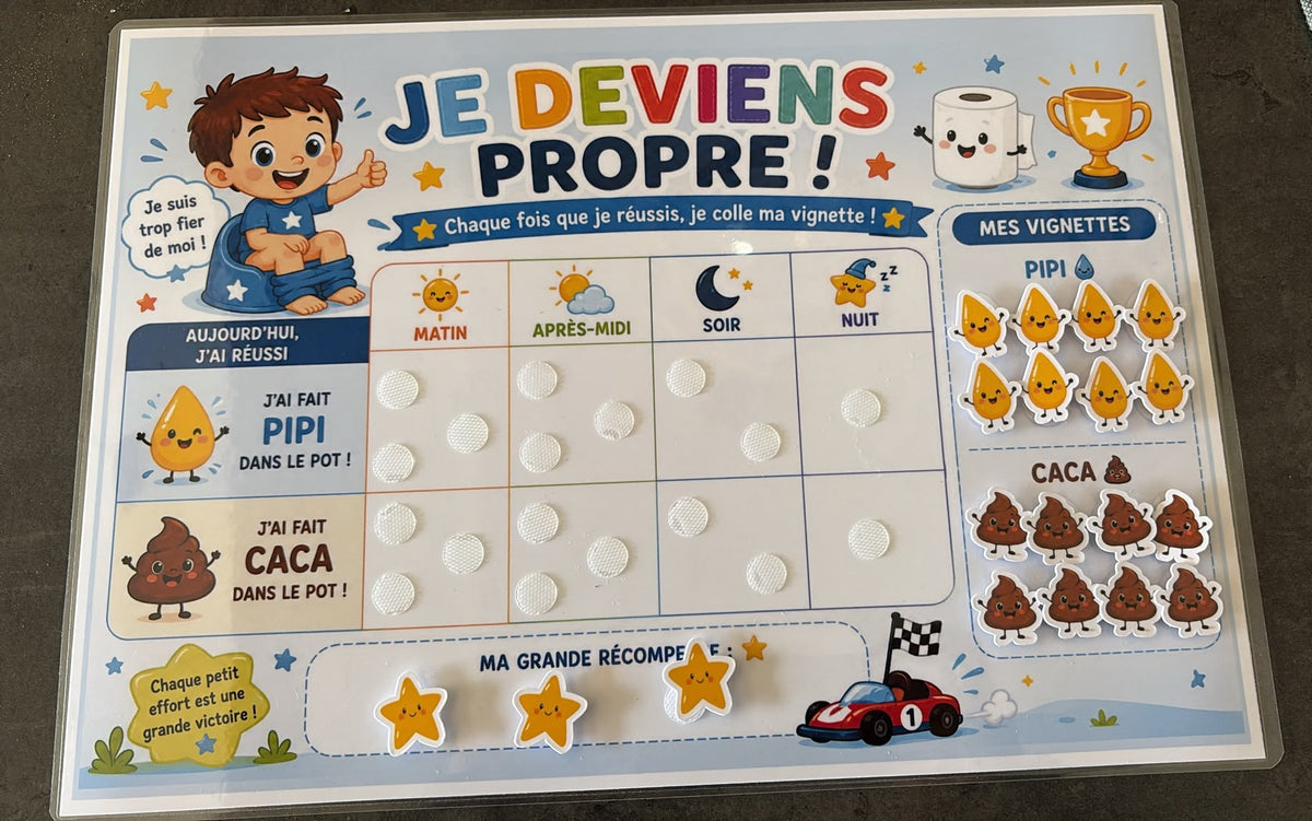 🚽 Je deviens propre ! – Tableau éducatif