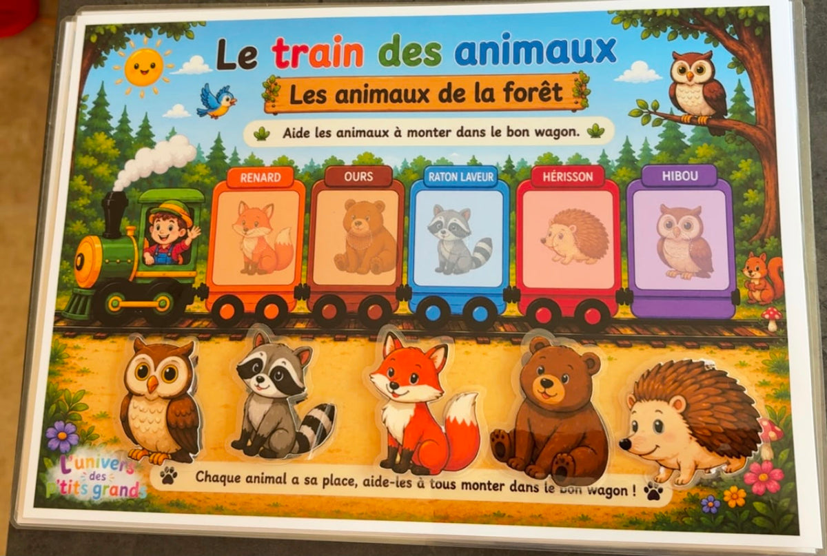 🚂🐾 Le Train des Animaux – 5 fiches A4