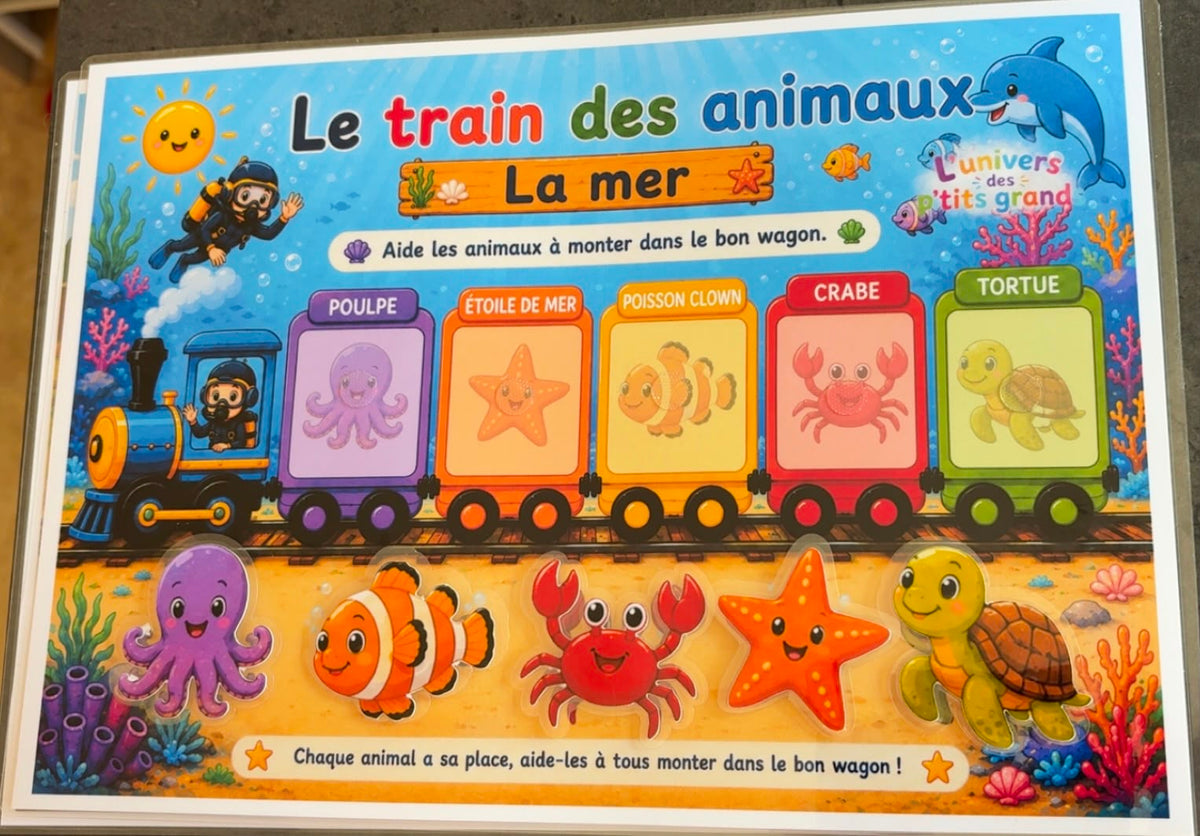 🚂🐾 Le Train des Animaux – 5 fiches A4