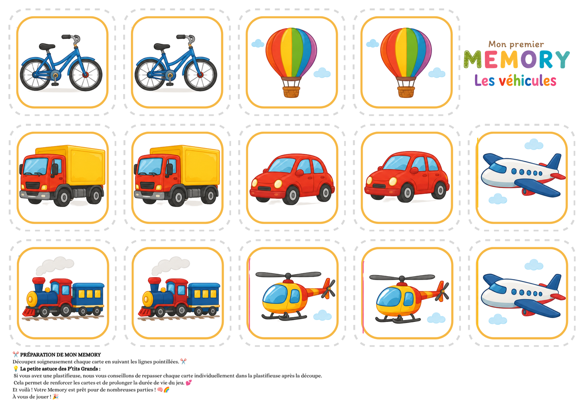 🧠🌈 Mon Premier Memory – Kit à assembler soi-même
